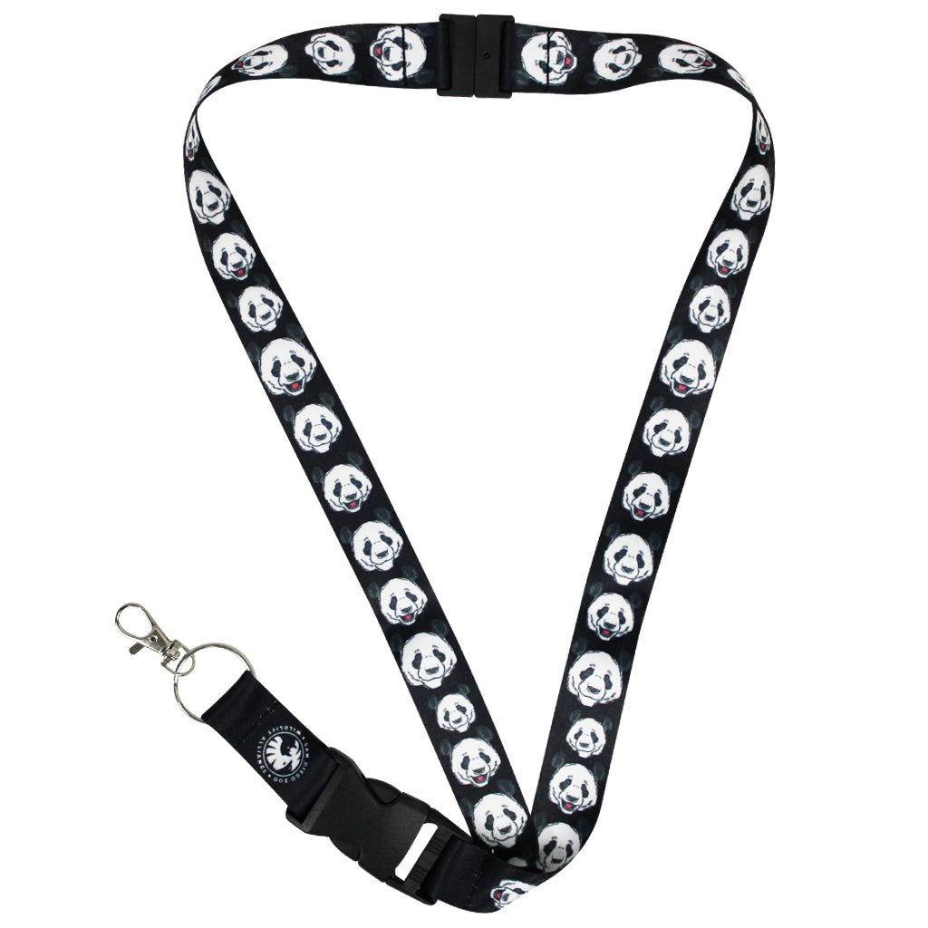 Lanyard with panda faces pattern.