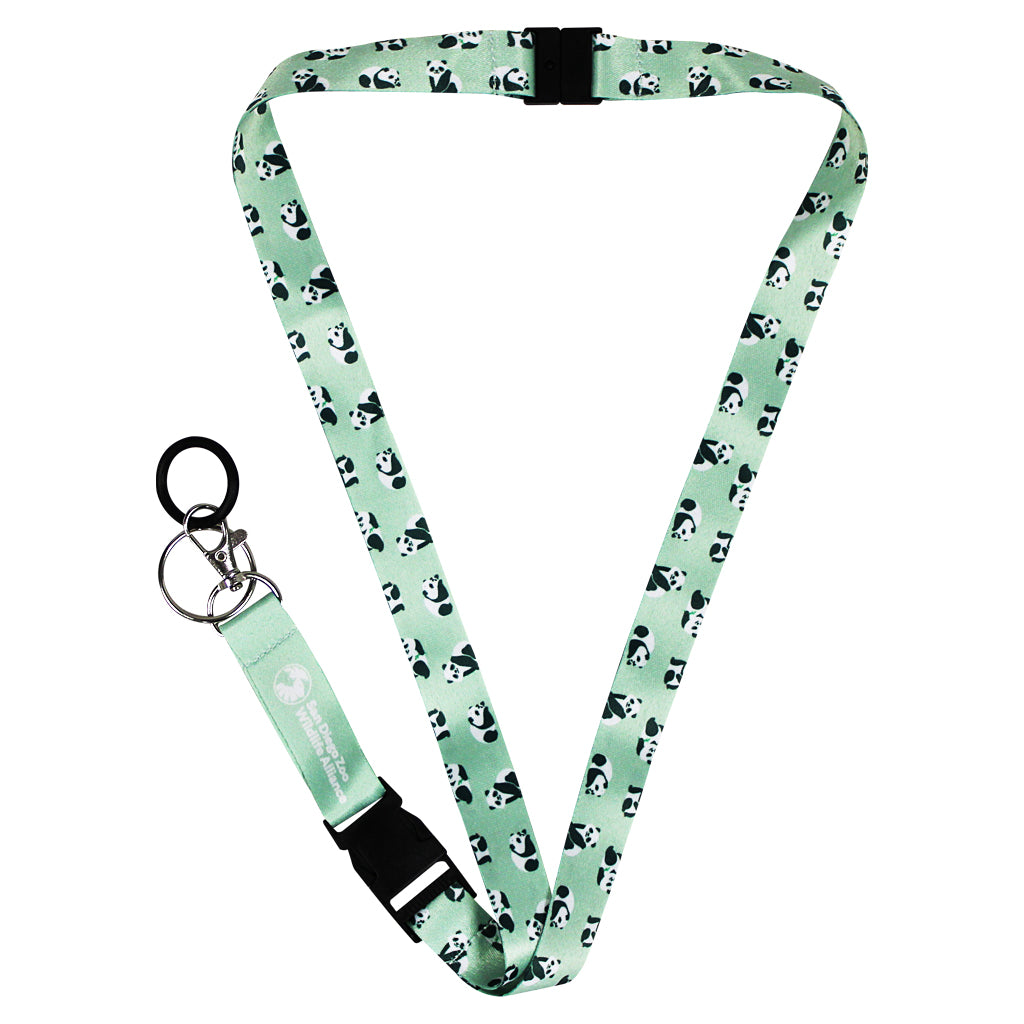 SAN DIEGO ZOO GIANT PANDA MINT GREEN TRADING PIN LANYARD KEYCHAIN  SDZWA