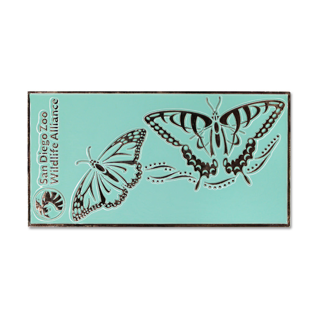 AQUA BLUE ETCHED BUTTERFLY METAL ENAMEL MAGNET SDZWA 