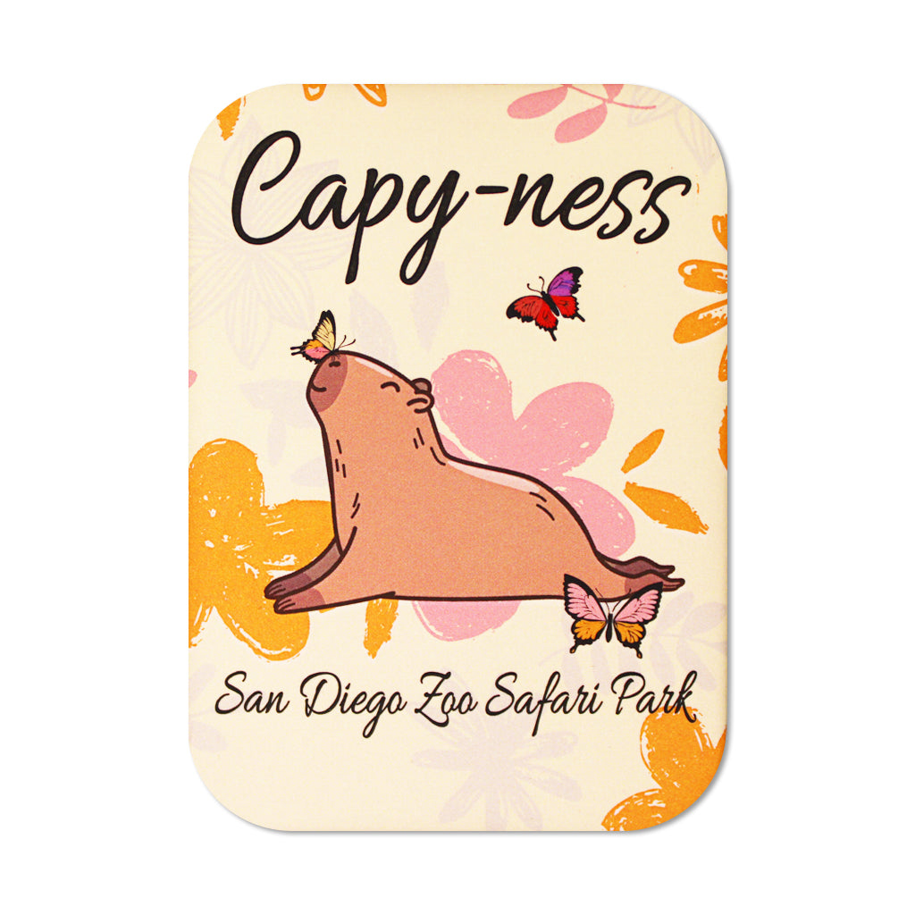 Capy-ness spring capybara butterfly magnet