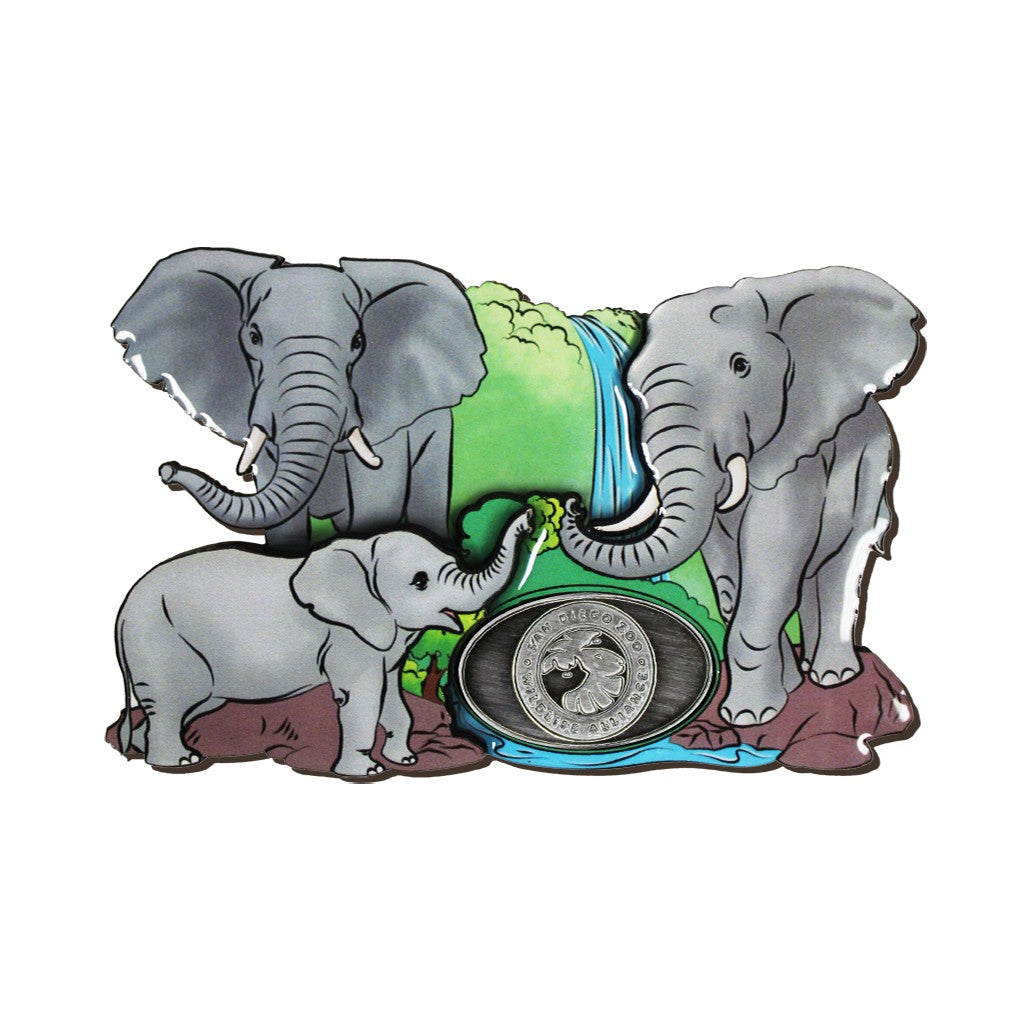 African Elephant Trio Magnet - ShopZoo