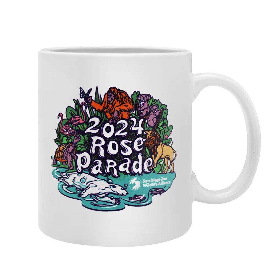 ROSE PARADE COMMEMORATIVE MUG COFFEE WHITE
