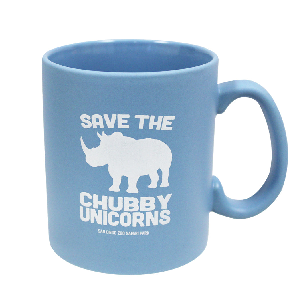 SAVE THE CHUBBY UNICORNS MATTE SKY BLUE COFFEE MUG