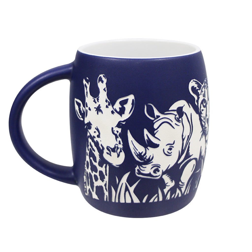 Fave 5 Indigo Blue Etched Mug