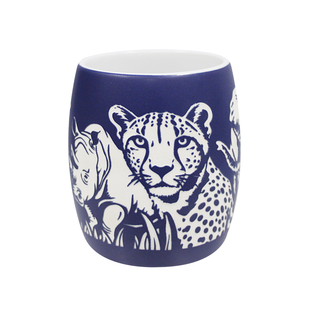 Fave 5 Indigo Blue Etched Mug