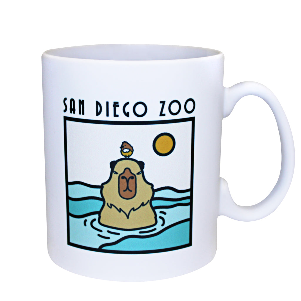 SWIMMING FANTA SEA CAPYBARA SAN DIEGO ZOO MATTE WHITE MUG