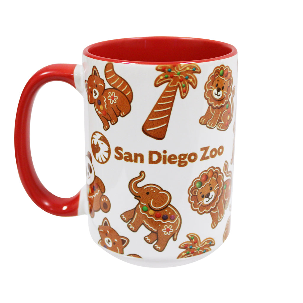 WILDLY SWEET HOLIDAYS GINGERBREAD ZOO ANIMAL COOKIES CERAMIC MUG 