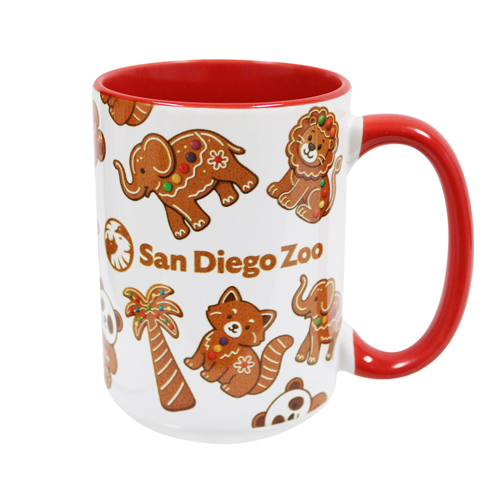 WILDLY SWEET HOLIDAYS GINGERBREAD ZOO ANIMAL COOKIES CERAMIC MUG 