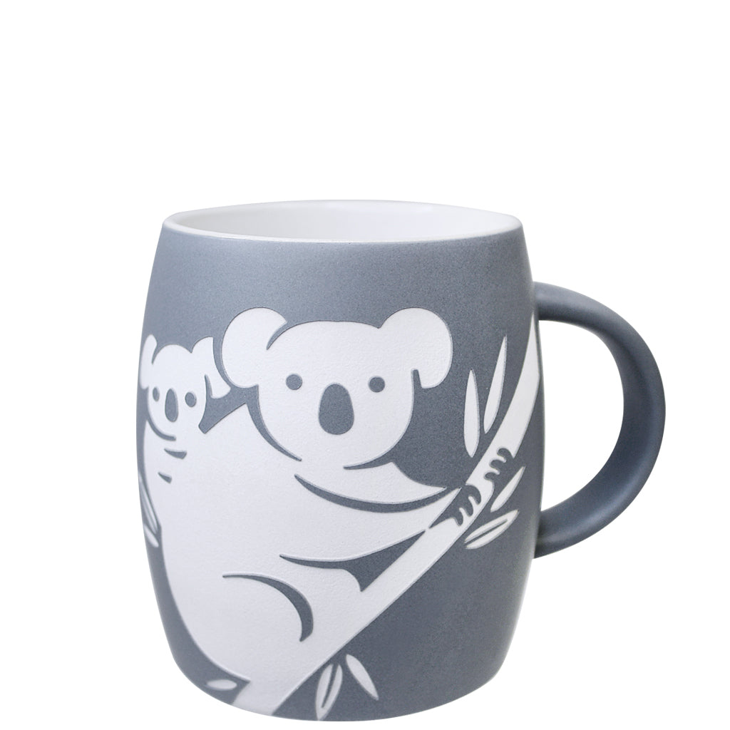 ETCHED GRAY KOALA MOM AND JOEY MUG