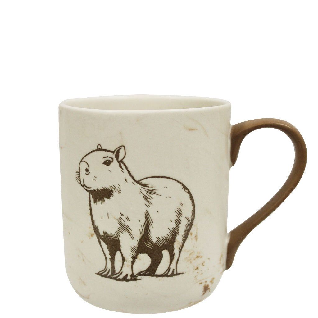 CAPYBARA FUN FACTS TAN MARBLE COFFEE MUG SDZWA