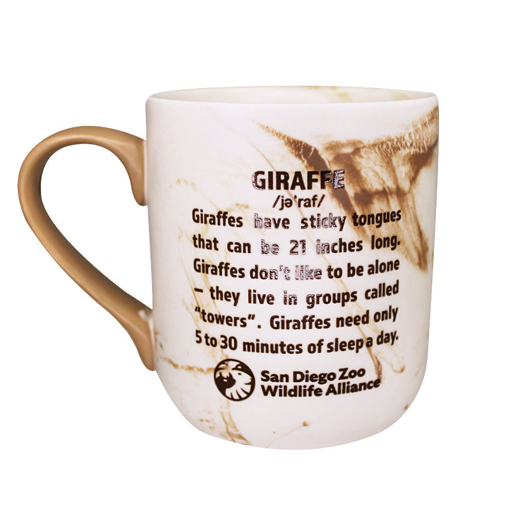 Giraffe Mom and Calf Mug - Brown Marble