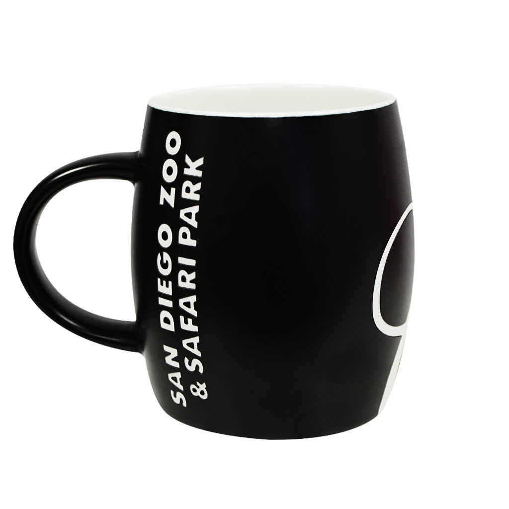 Peeking Panda Matte Black Etched Mug