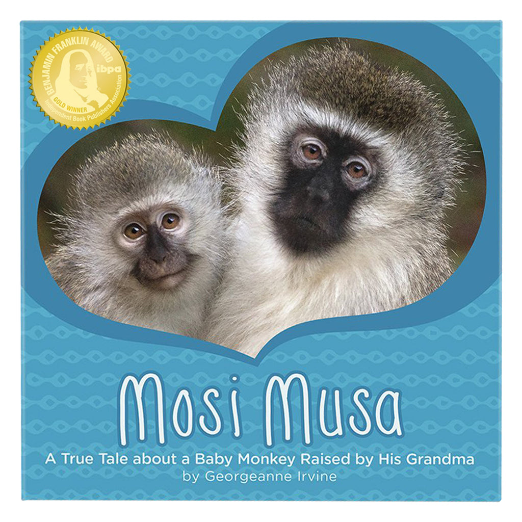 Children&#39;s Book Mosi Musa A True Tale about a Baby Monkey Raised by His Grandma