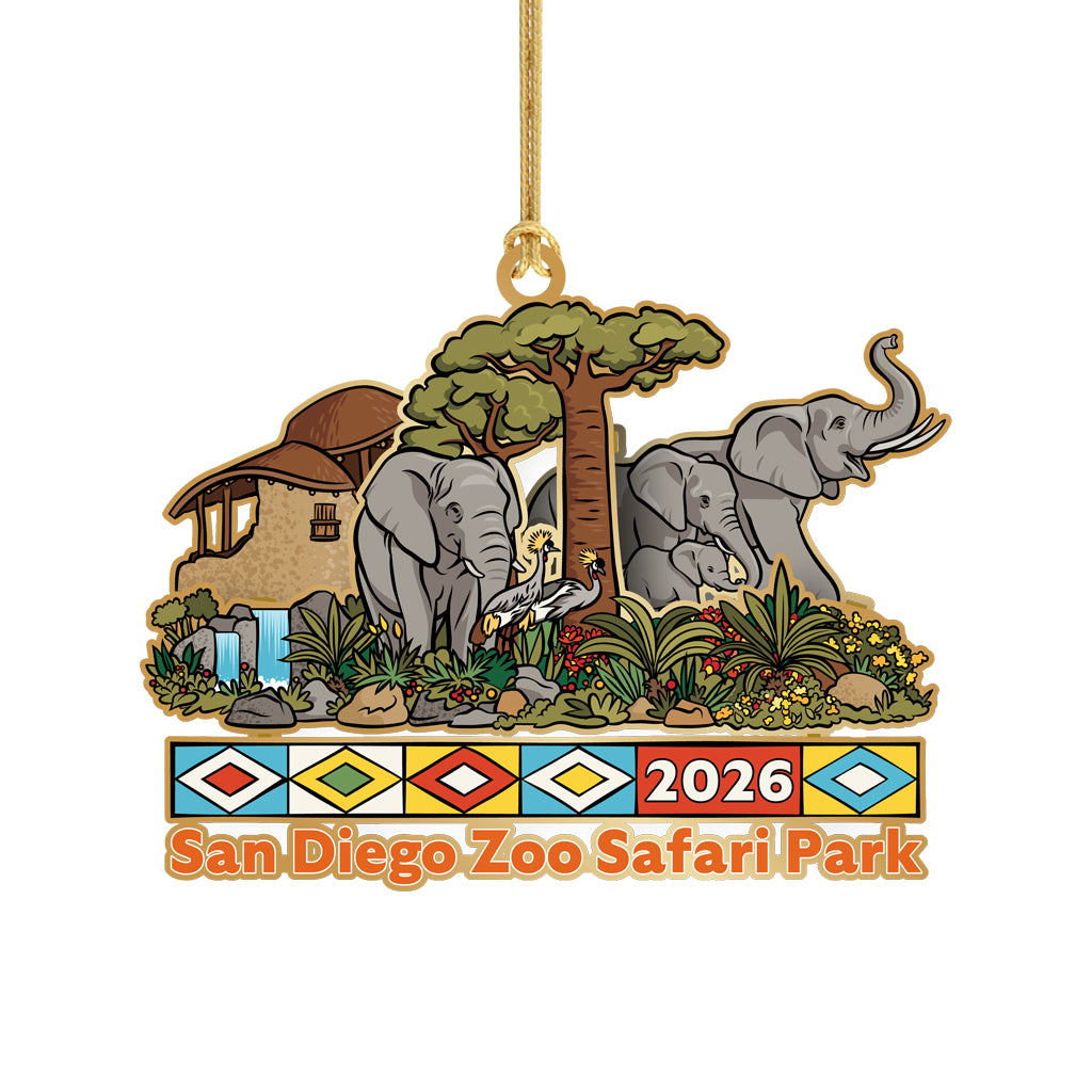 ROSE PARADE ELEPHANT VALLEY BRASS COMMEMORATIVE CHRISTMAS ORNAMENT 2026