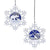 SAN DIEGO ZOO ELEPHANT AND CALF GIRAFFE AND CALF SNOWFLAKE ORNAMENT SET OF TWO