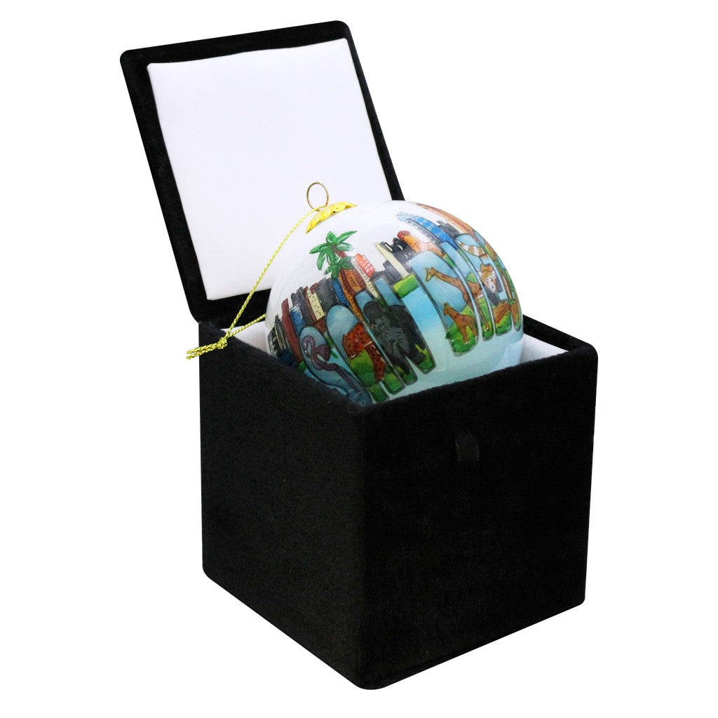 San Diego Zoo Skyline Hand-Painted Ornament