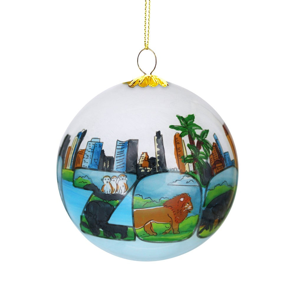 San Diego Zoo Skyline Hand-Painted Ornament