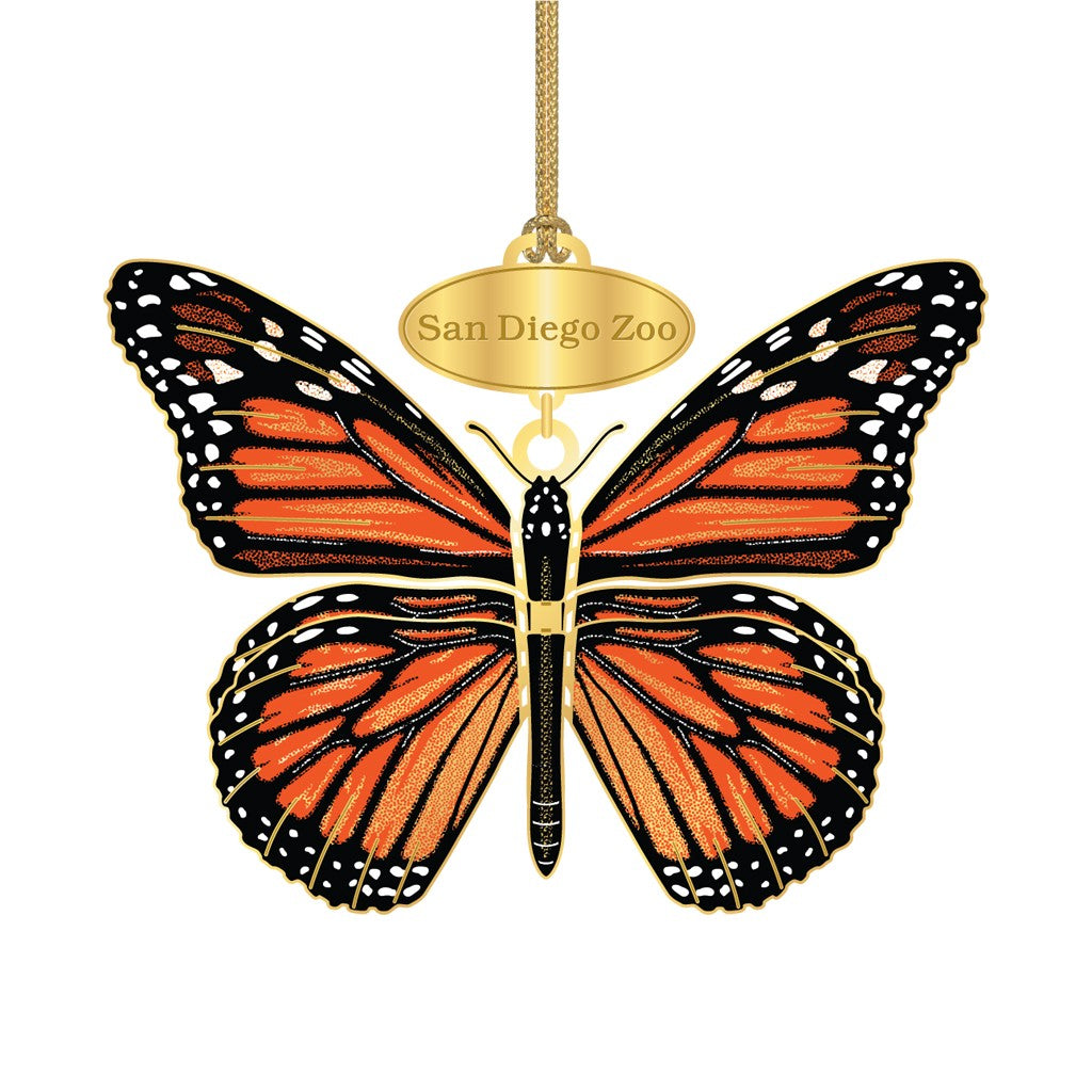SAN DIEGO ZOO MONARCH BUTTERFLY SOLID BRASS CHRISTMAS ORNAMENT 