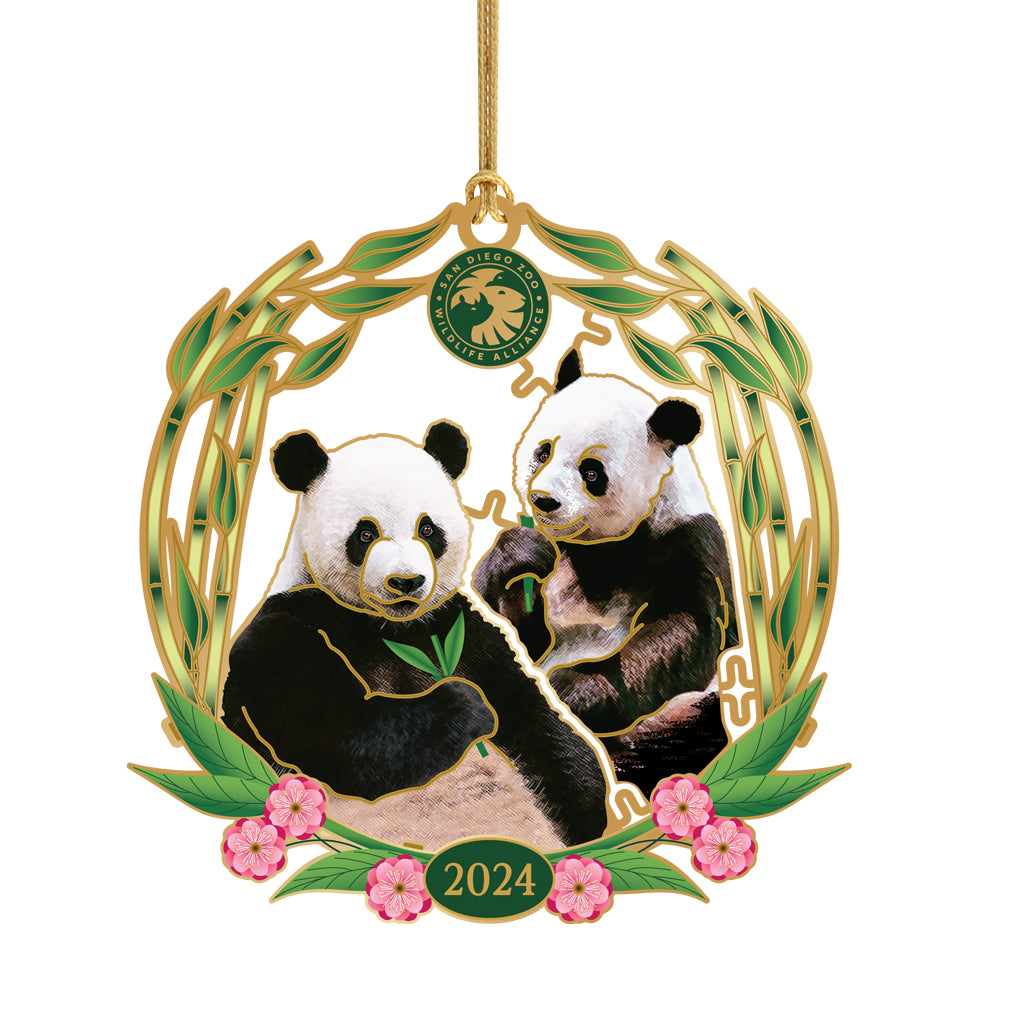 2024 ANNUAL CHRISTMAS ORNAMENT PANDA DUO PAIR SAN DIEGO ZOO SDZWA