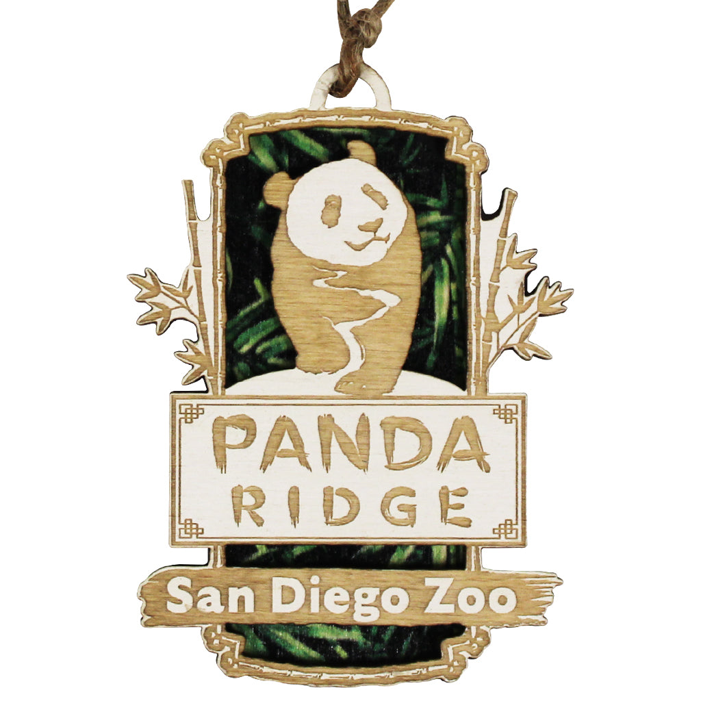 PANDA RIDGE LASER CUT WOODEN ORNAMENT 