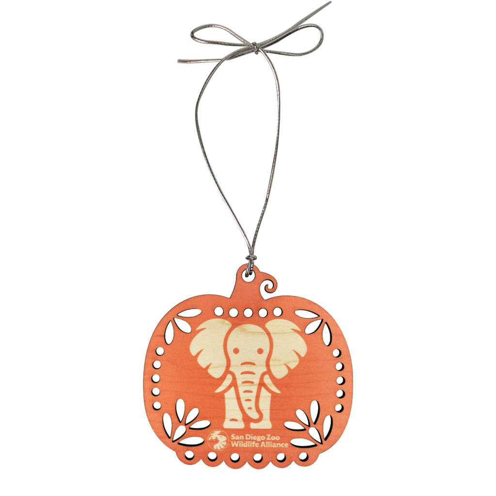 Pumpkin Elephant Wooden Ornament
