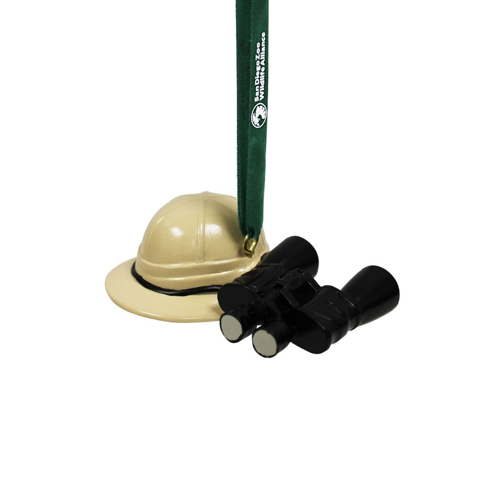 San Diego Zoo Safari Pith Helmet & Binoculars Ornament