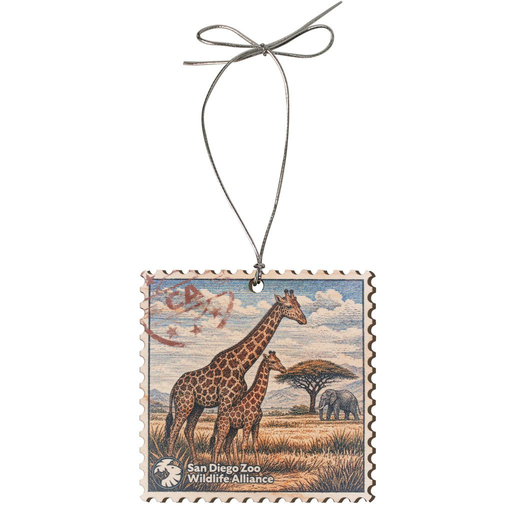 Giraffe Stamp Wooden Ornament