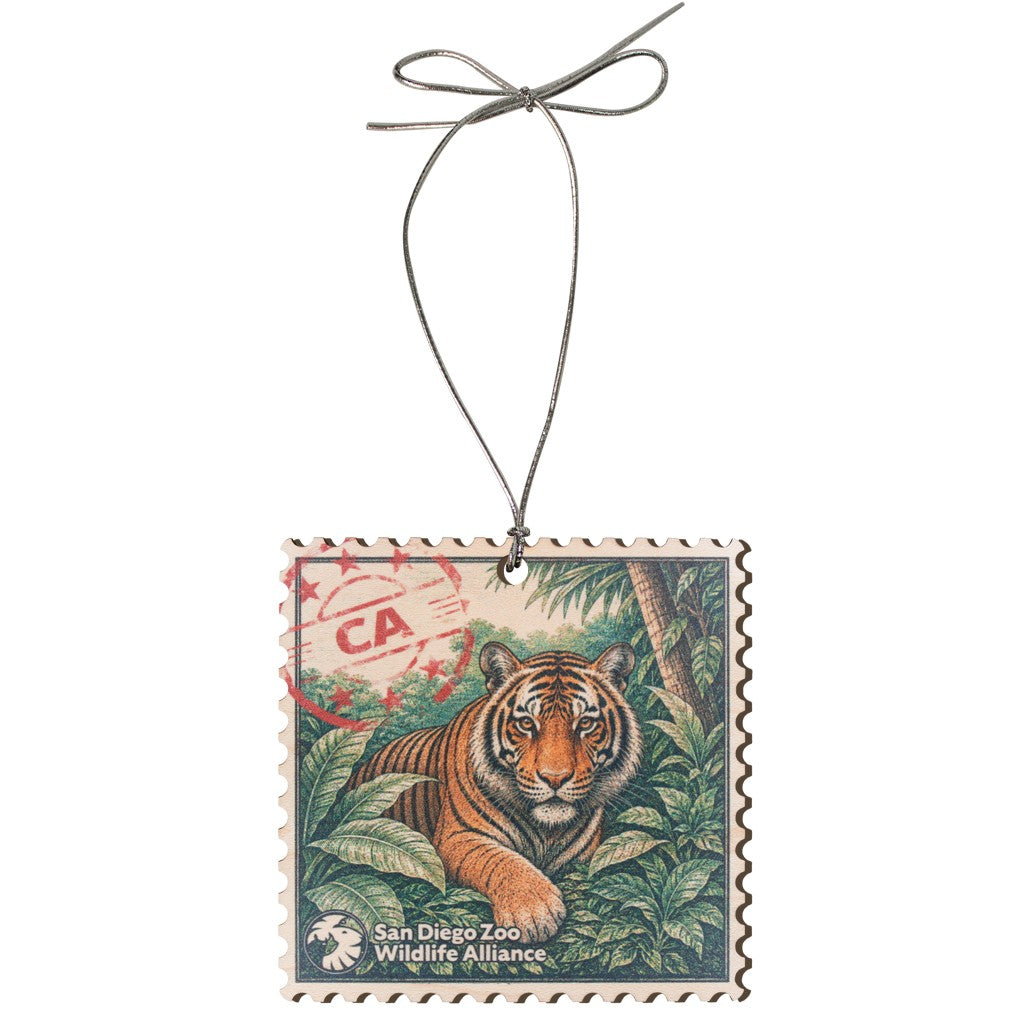 Tiger Stamp Wooden Ornament