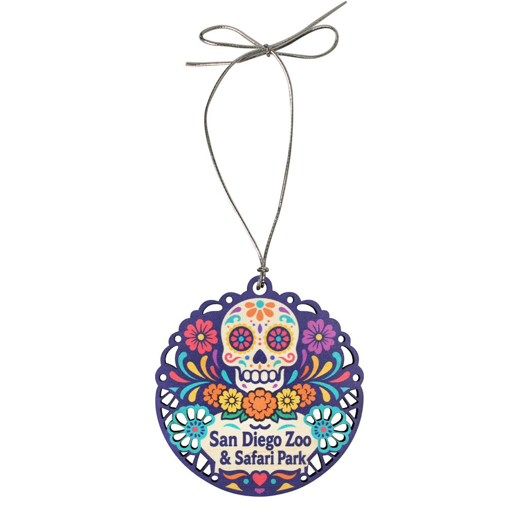 Sugar Skull Wooden Ornament