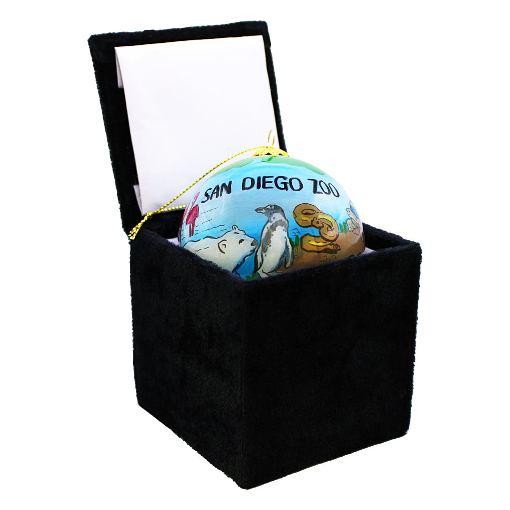 Hand-Painted San Diego Zoo Glass Ornament