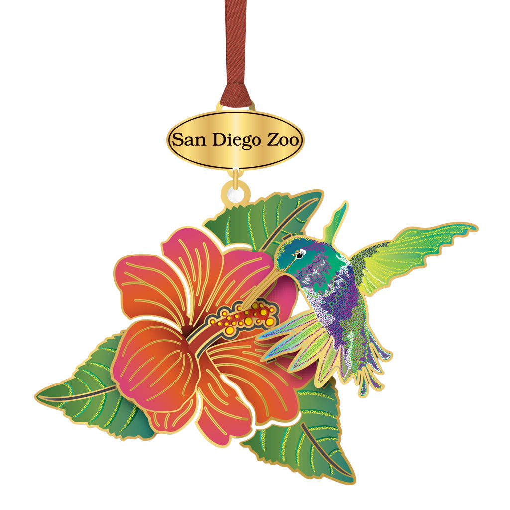 SAN DIEGO ZOO HUMMINGBIRD CHRISTMAS ORNAMENT METAL 