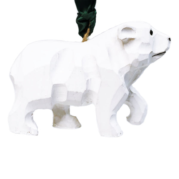 Polar Bear Hand-Carved Eco Ornament - ShopZoo