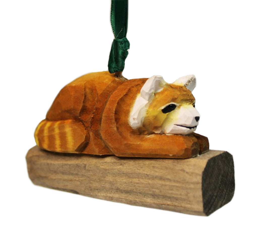 Red Panda Hand-Carved Eco Ornament
