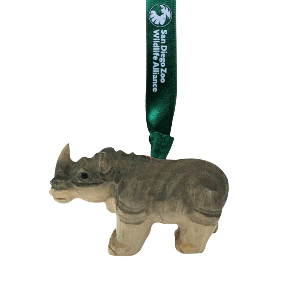 Rhinoceros Hand-Carved Eco Ornament