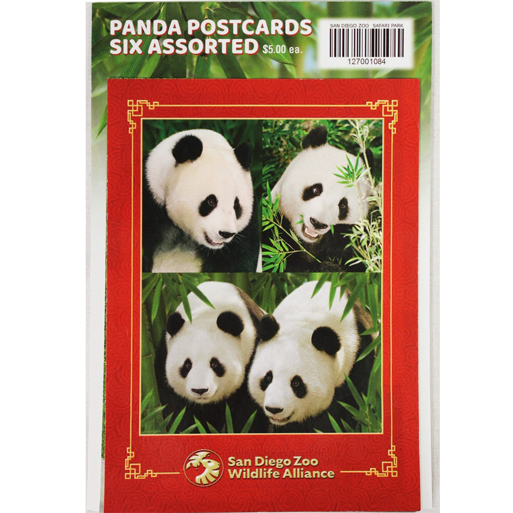 PANDA POSTCARD PACK 6 ASSORTED SAN DIEGO ZOO