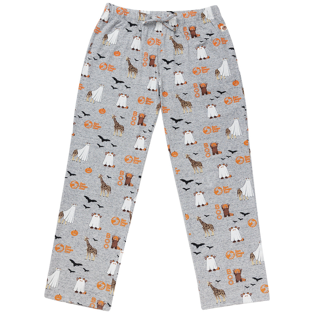 MENS HALLOWEEN SPOOKY ANIMAL GHOSTS PAJAMA DRAWSTRING PANTS