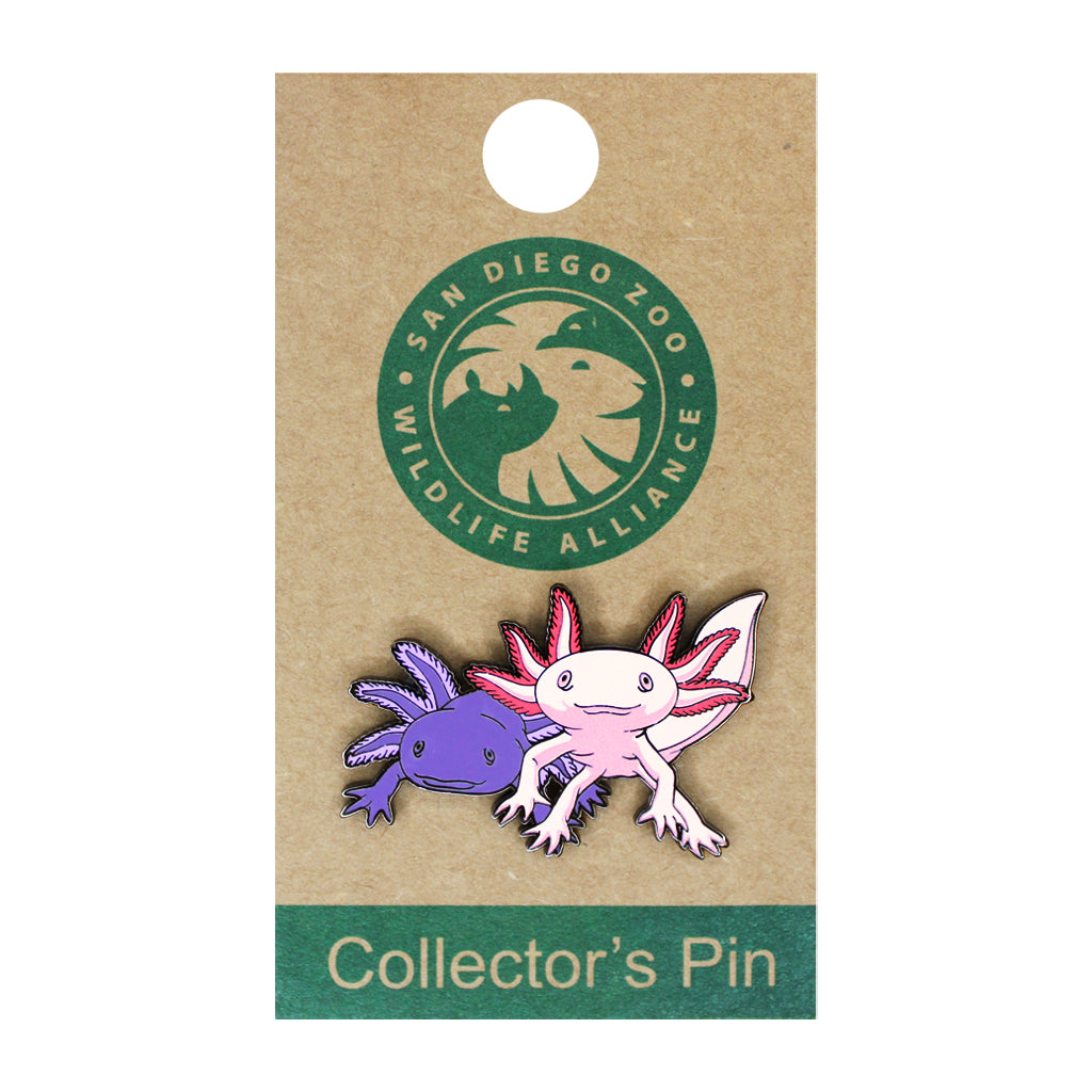 COLLECTIBLE AXOLOTL PAIR PINK PURPLE TRADING PIN