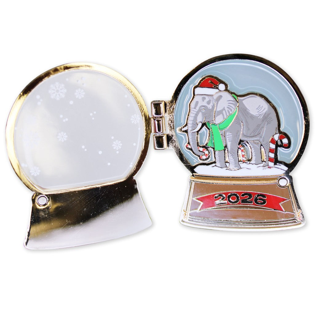 Happy Holidays Elephant Trading Pin