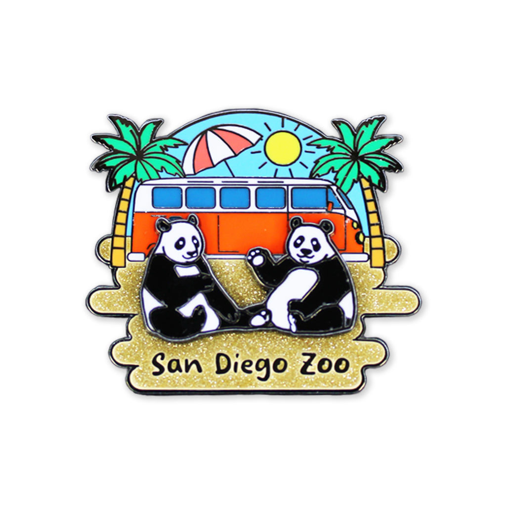 PAN DIEGO GIANT PANDA BEACH VAN TRADING SOUVENIR PIN SAN DIEGO 