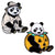 Trick-or-Treat Panda Magnetic Costume Pin Set