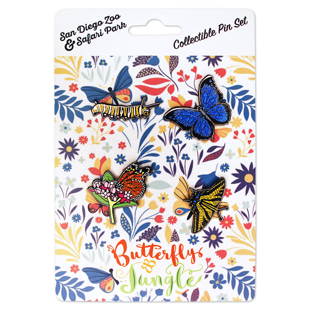 BUTTERFLY JUNGLE COLLECTIBLE LIMITED EDITION GLITTER PIN SET