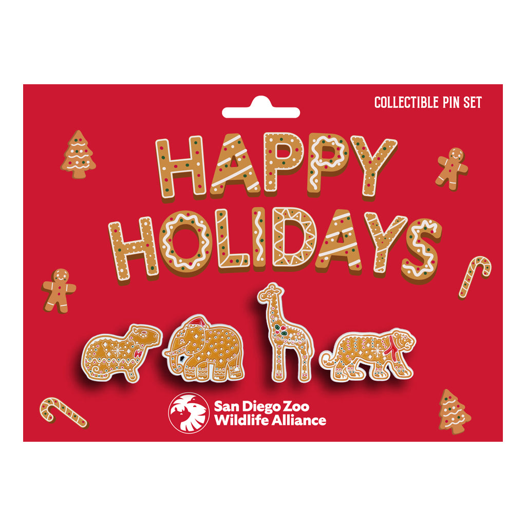 WILDLY SWEET HOLIDAYS GINGERBREAD COOKIE ANIMALS PIN SET SAN DIEGO ZOO