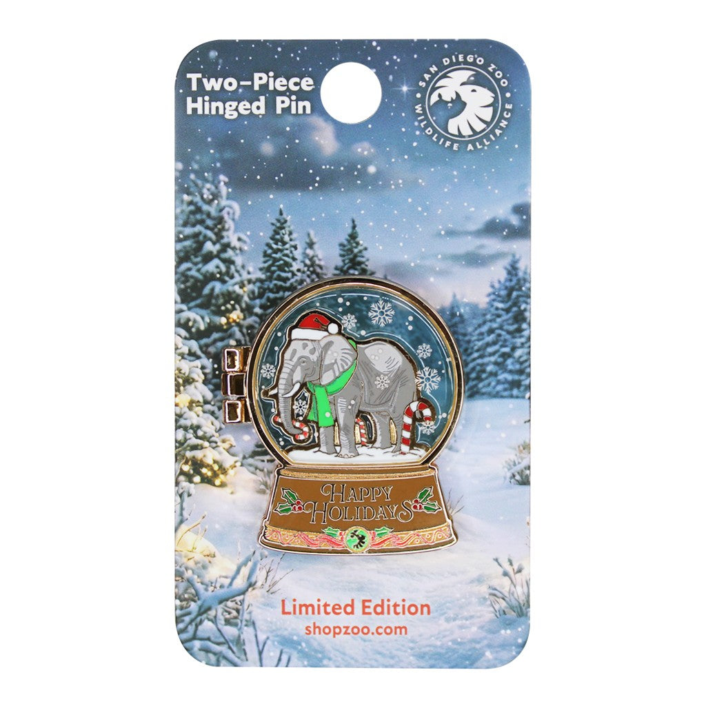 Happy Holidays Elephant Trading Pin