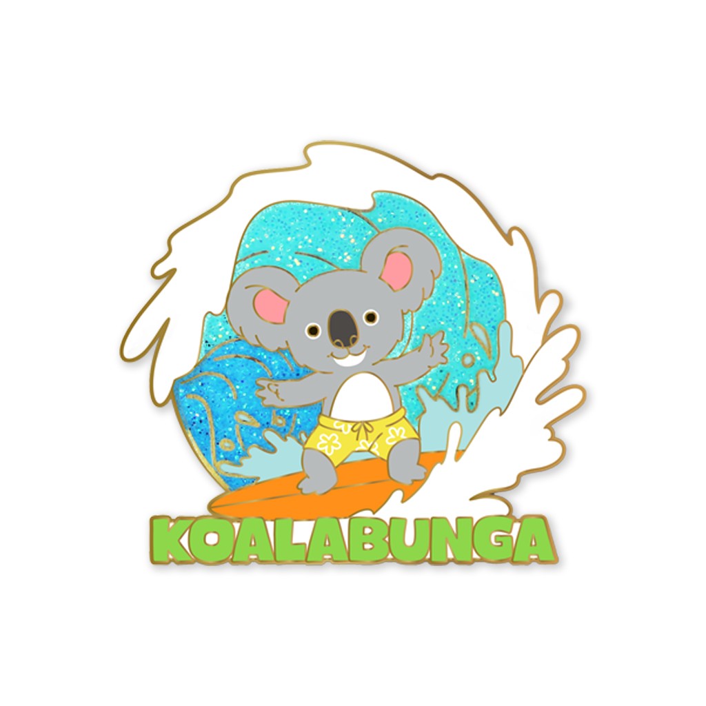 SURFING KOALA BEAR TRADING PIN WAVES SURFBOARD KOALABUNGA FOR THE SAN DIEGO ZOO SUMMER COLLECTION