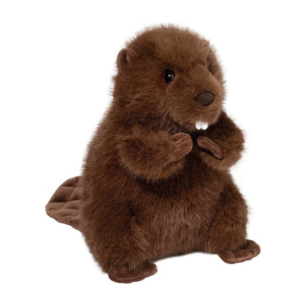 DOUGLAS 9 INCH BEAVER PLUSH PELUCHES STUFFY STUFFED ANIMAL QUILTED TAIL RICH BROWN PLUSHY