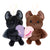 Bats Bestie Charms- two magnetic plush bats, one black and one brown, with clips holding heart-shaped signs with 'BEST' and 'FRIENDS' embroidered.