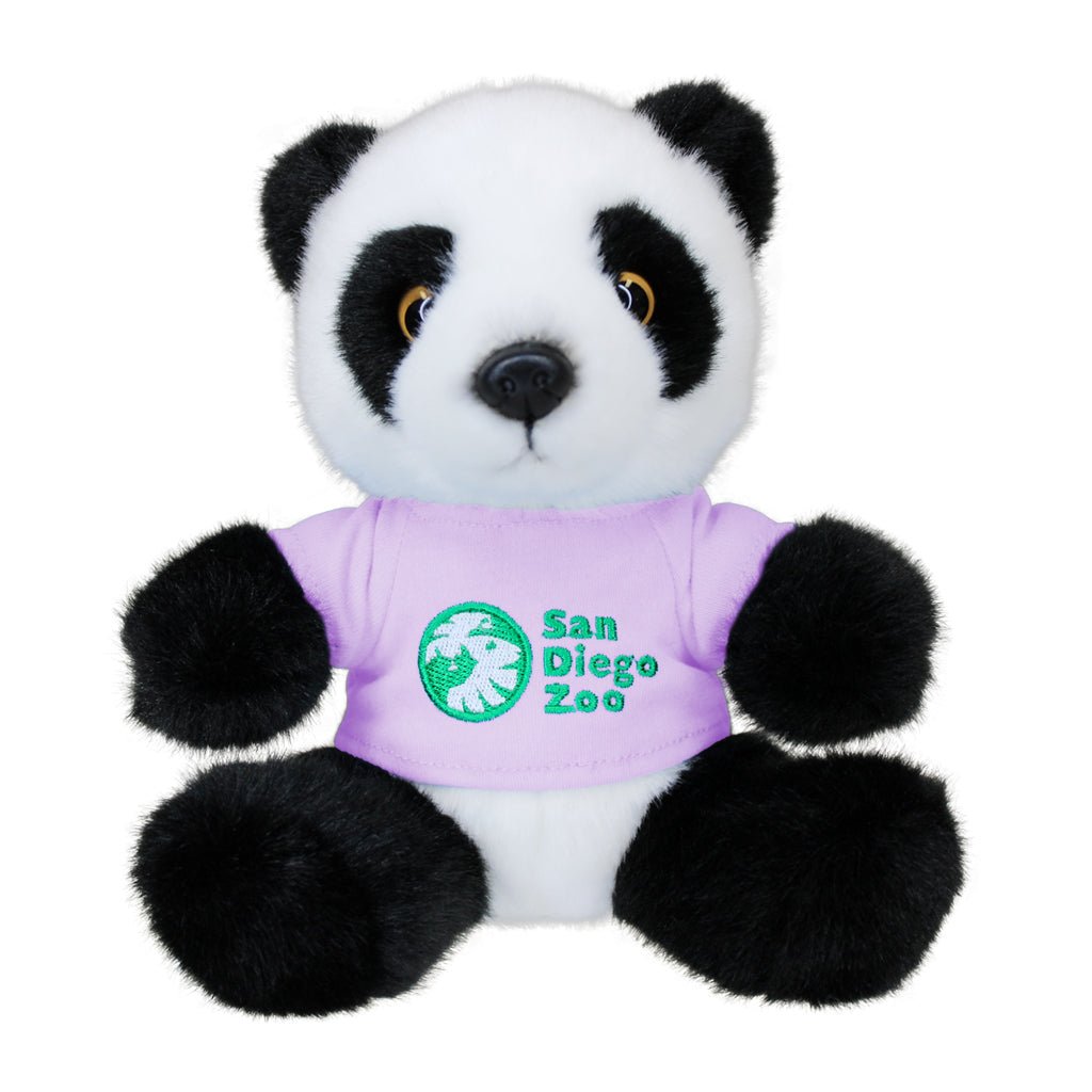 PLUSH PANDA WITH LAVENDER SAN DIEGO ZOO TEE PELUCHES PLUSHY STUFFY