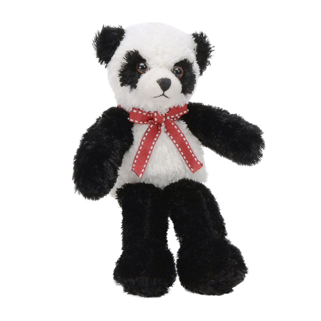 FLUFFLES MINI 8INCH PANDA PLUSHY PLUSH PELUCHES STUFFY RED BOW 
