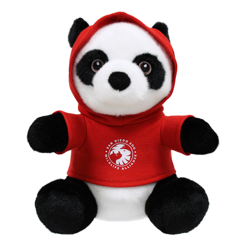 PANDA PLUSHY PELUCHES STUFFY WITH RED HOODED TEE TSHIRT