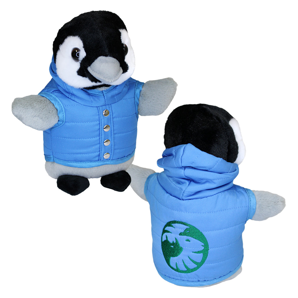 Penguin Plush with SDZWA Blue Puffer Jacket